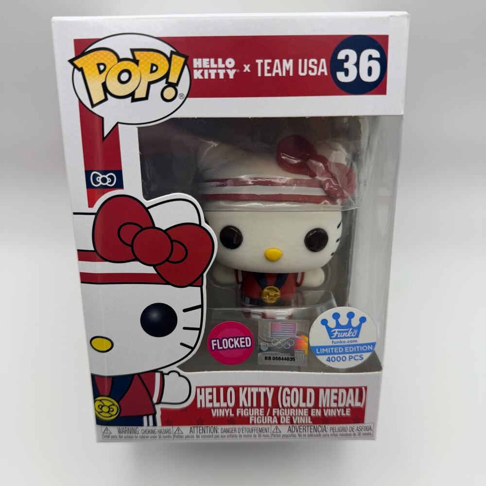 Funko Pop Hello Kitty Gold Medal #36 Flocked 4000 Pieces Team USA